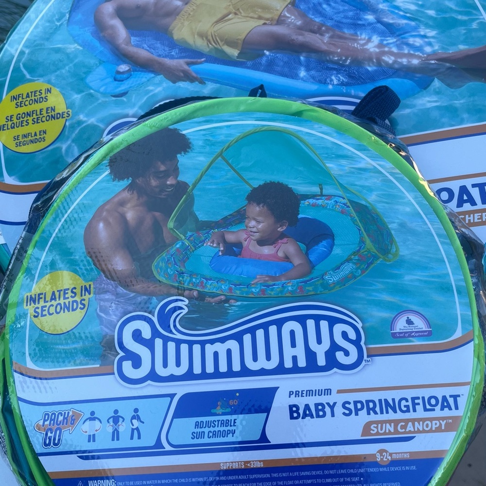 Swim ways SpringFloat Suncatcher and Baby Spring Float with adjustable Canopy